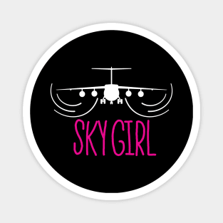 Sky Girl Funny Flight Attendants Flying Aviation Magnet